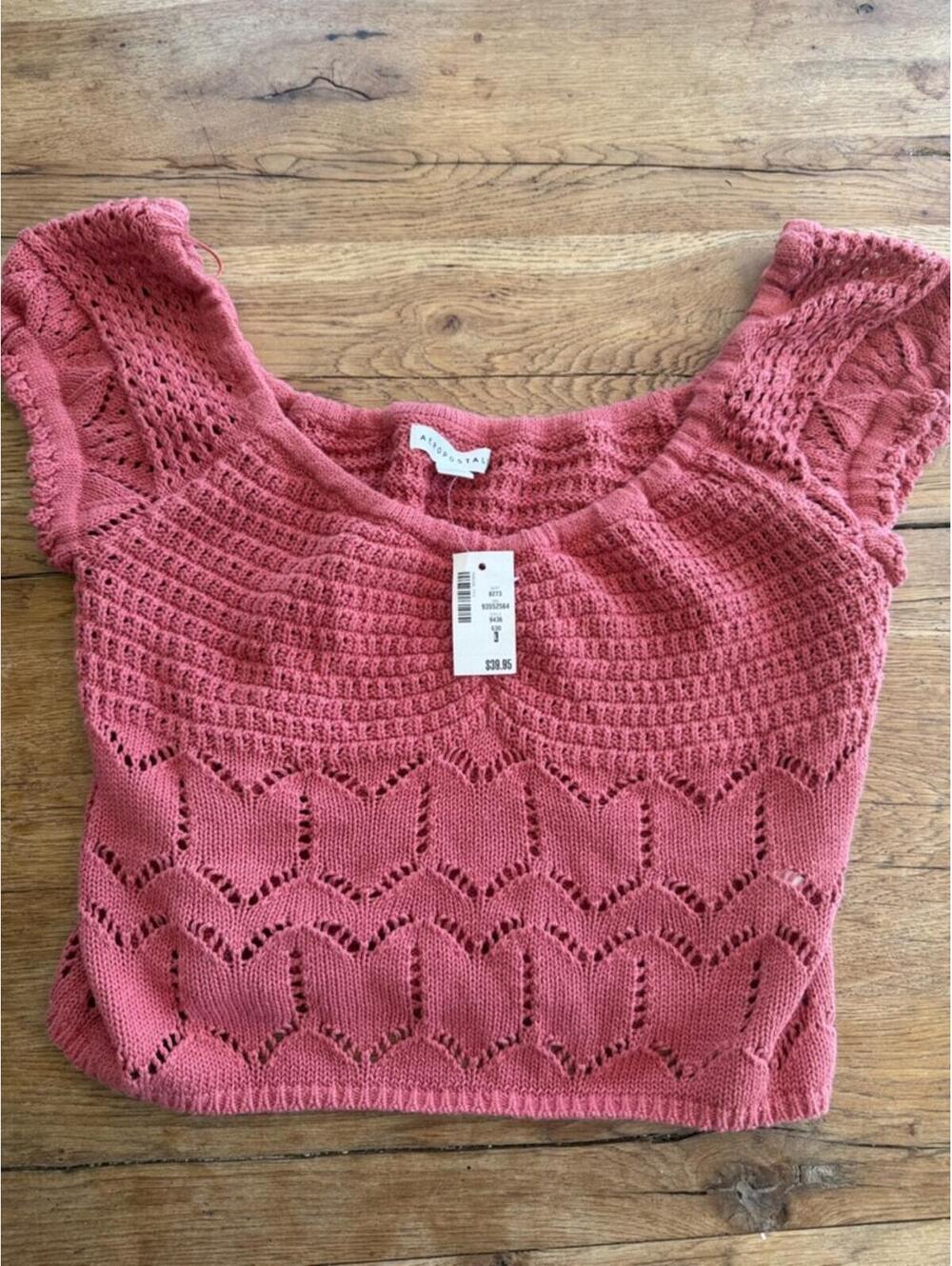 Aeropostale Womens Crochet Knit Sweater NWT Size Large